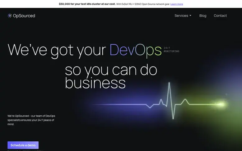 Screenshot of the OpSourced homepage