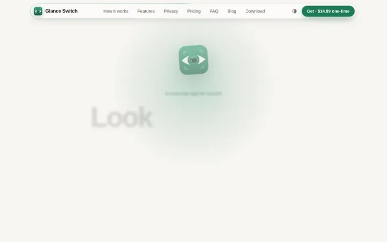 Screenshot of the Glance Switch homepage