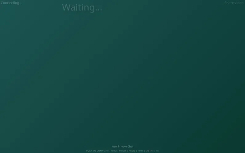 Screenshot of the Orz Chat homepage