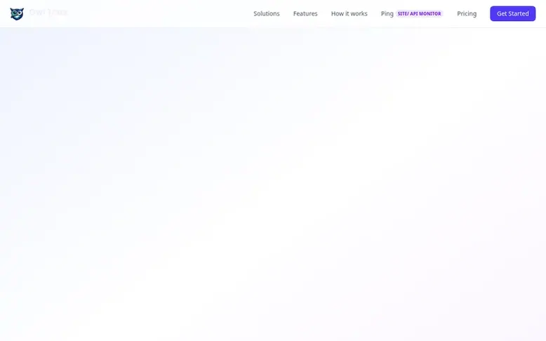 Screenshot of the OwlTrace homepage