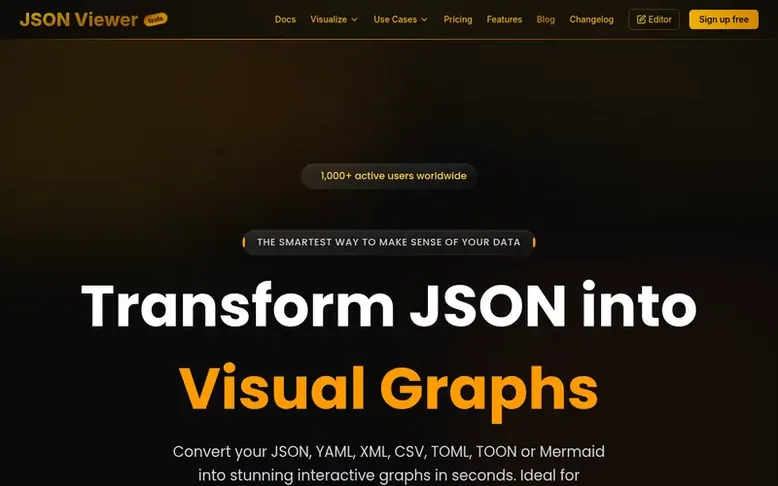 Screenshot of the JSON Viewer homepage