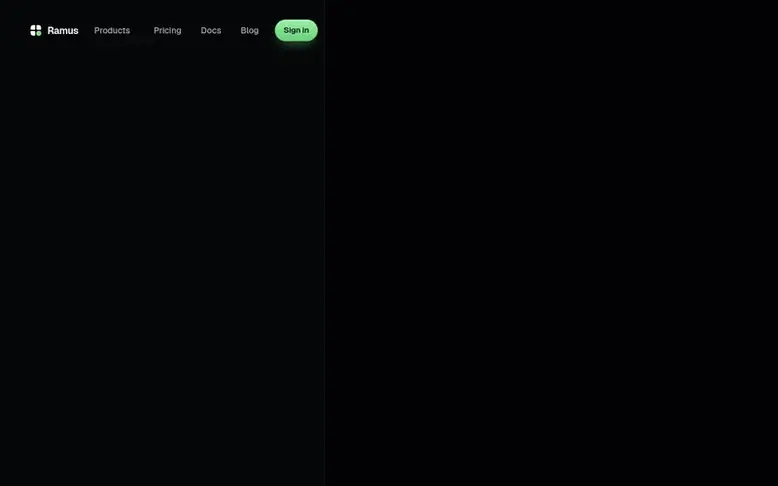 Screenshot of the Ramus homepage