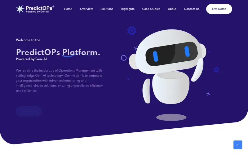 Screenshot of the PredictOPs® homepage
