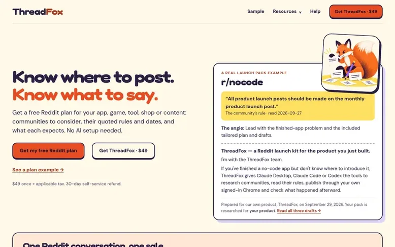 Screenshot of the ThreadFox homepage